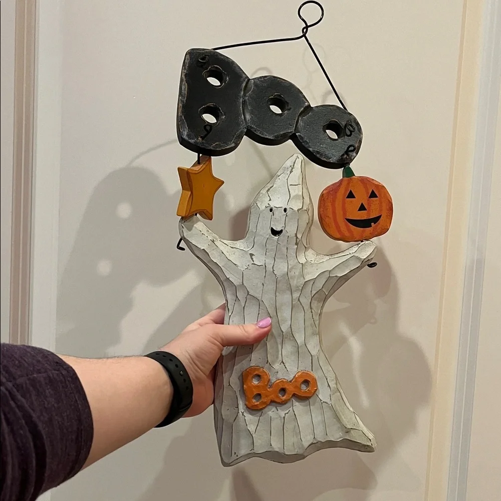 Halloween Ghost Wall Hanging Decor - White and Orange